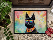 Load image into Gallery viewer, Scottish Terrier Hippie Dawg Doormat - 24x36 Decorative Floor Mat – Indoor/Outdoor Rug with Artistic Flair