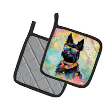 Load image into Gallery viewer, Scottish Terrier Hippie Dawg Pot Holders - Set of 2 Decorative Kitchen Helpers | Made in the USA