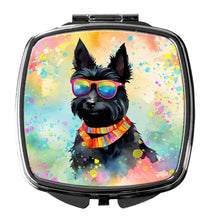Load image into Gallery viewer, Scottish Terrier Hippie Dawg Compact Mirror – Stylish Purse Mirror with Artistic Covers