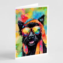 Load image into Gallery viewer, Scottish Terrier Hippie Dawg Greeting Cards - Blank Note Cards – 8-Pack of Artist-Designed Cards with Envelopes