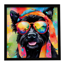 Load image into Gallery viewer, Scottish Terrier Hippie Dawg Framed Metal Print