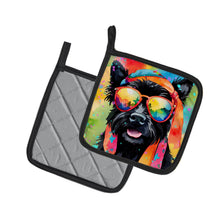 Load image into Gallery viewer, Scottish Terrier Hippie Dawg Pot Holders - Set of 2 Decorative Kitchen Helpers | Made in the USA