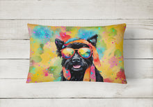 Load image into Gallery viewer, Scottish Terrier Hippie Dawg Fabric Decorative Pillow