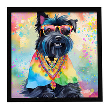 Load image into Gallery viewer, Scottish Terrier Hippie Dawg Framed Metal Print