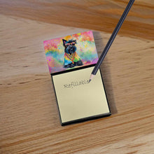 Load image into Gallery viewer, Scottish Terrier Hippie Dawg Sticky Note Holder- Refiilable Desk Accessory Note Pad