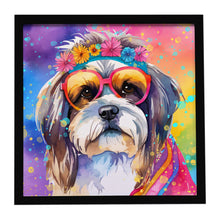 Load image into Gallery viewer, Shih Tzu Hippie Dawg Framed Metal Print