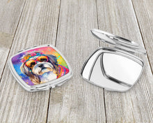 Load image into Gallery viewer, Shih Tzu Hippie Dawg Compact Mirror – Stylish Purse Mirror with Artistic Covers