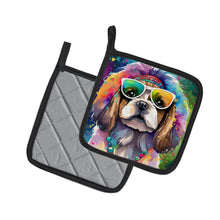 Load image into Gallery viewer, Shih Tzu Hippie Dawg Pot Holders - Set of 2 Decorative Kitchen Helpers | Made in the USA
