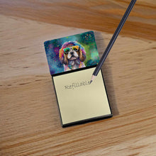 Load image into Gallery viewer, Shih Tzu Hippie Dawg Sticky Note Holder- Refiilable Desk Accessory Note Pad