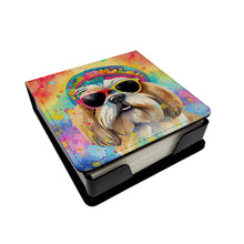 Load image into Gallery viewer, Shih Tzu Hippie Dawg PU Leather Note Paper Holder