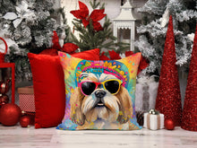 Load image into Gallery viewer, Shih Tzu Hippie Dawg Fabric Decorative Pillow