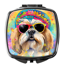 Load image into Gallery viewer, Shih Tzu Hippie Dawg Compact Mirror – Stylish Purse Mirror with Artistic Covers