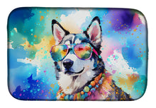 Load image into Gallery viewer, Siberian Husky Hippie Dawg Dish Drying Mat