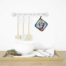 Load image into Gallery viewer, Siberian Husky Hippie Dawg Pot Holders - Set of 2 Decorative Kitchen Helpers | Made in the USA