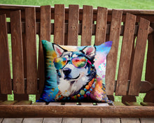Load image into Gallery viewer, Siberian Husky Hippie Dawg Throw Pillow - 14x14 Decorative Pillow – Art for Your Home &amp; Patio