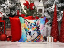 Load image into Gallery viewer, Siberian Husky Hippie Dawg Fabric Decorative Pillow