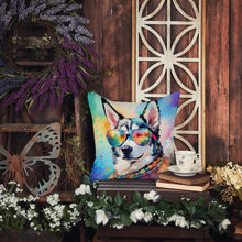 Load image into Gallery viewer, Siberian Husky Hippie Dawg Fabric Decorative Pillow
