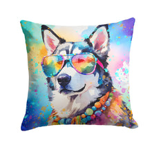 Load image into Gallery viewer, Siberian Husky Hippie Dawg Fabric Decorative Pillow
