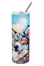 Load image into Gallery viewer, Siberian Husky Hippie Dawg Stainless Steel Skinny Tumbler