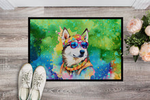 Load image into Gallery viewer, Siberian Husky Hippie Dawg Doormat - 24x36 Decorative Floor Mat – Indoor/Outdoor Rug with Artistic Flair
