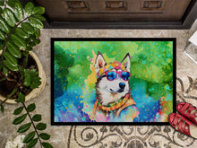Load image into Gallery viewer, Siberian Husky Hippie Dawg Doormat - 24x36 Decorative Floor Mat – Indoor/Outdoor Rug with Artistic Flair