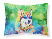 Load image into Gallery viewer, Siberian Husky Hippie Dawg Standard Pillowcase – Artistic Decorative Front, White Back