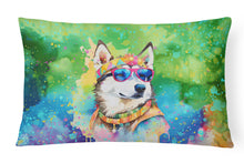Load image into Gallery viewer, Siberian Husky Hippie Dawg Fabric Decorative Pillow