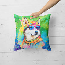 Load image into Gallery viewer, Siberian Husky Hippie Dawg Fabric Decorative Pillow