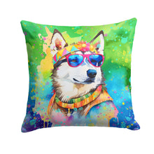 Load image into Gallery viewer, Siberian Husky Hippie Dawg Fabric Decorative Pillow