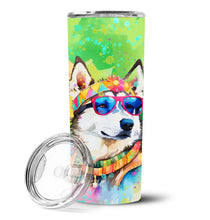 Load image into Gallery viewer, Siberian Husky Hippie Dawg Stainless Steel Skinny Tumbler