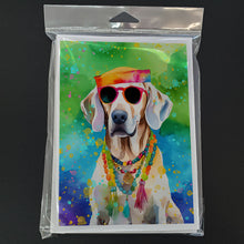 Load image into Gallery viewer, Weimaraner Hippie Dawg Greeting Cards - Blank Note Cards – 8-Pack of Artist-Designed Cards with Envelopes