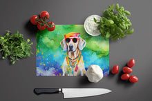 Load image into Gallery viewer, Weimaraner Hippie Dawg Glass Cutting Boards – Durable, Decorative Kitchen Art Large