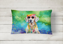 Load image into Gallery viewer, Weimaraner Hippie Dawg Fabric Decorative Pillow