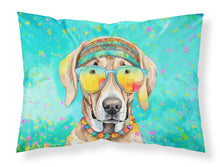 Load image into Gallery viewer, Weimaraner Hippie Dawg Standard Pillowcase – Artistic Decorative Front, White Back