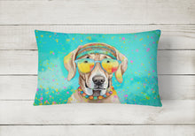 Load image into Gallery viewer, Weimaraner Hippie Dawg Fabric Decorative Pillow
