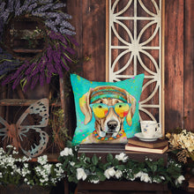 Load image into Gallery viewer, Weimaraner Hippie Dawg Throw Pillow - 14x14 Decorative Pillow – Art for Your Home &amp; Patio