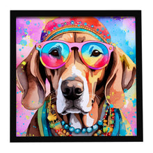 Load image into Gallery viewer, Weimaraner Hippie Dawg Framed Metal Print