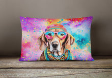 Load image into Gallery viewer, Weimaraner Hippie Dawg Fabric Decorative Pillow