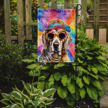 Load image into Gallery viewer, Weimaraner Hippie Dawg Garden Flag – Retro Dog with Sunglasses &amp; Multicolored Background