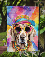 Load image into Gallery viewer, Weimaraner Hippie Dawg Garden Flag – Retro Dog with Sunglasses &amp; Multicolored Background