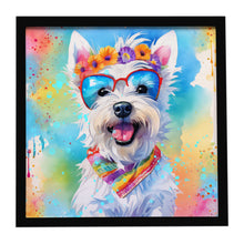 Load image into Gallery viewer, Westie Hippie Dawg Framed Metal Print