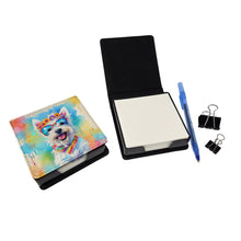 Load image into Gallery viewer, Westie Hippie Dawg PU Leather Note Paper Holder