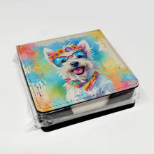 Load image into Gallery viewer, Westie Hippie Dawg PU Leather Note Paper Holder