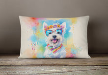 Load image into Gallery viewer, Westie Hippie Dawg Fabric Decorative Pillow