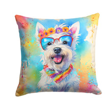 Load image into Gallery viewer, Westie Hippie Dawg Throw Pillow - 14x14 Decorative Pillow – Art for Your Home &amp; Patio