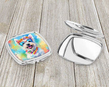 Load image into Gallery viewer, Westie Hippie Dawg Compact Mirror – Stylish Purse Mirror with Artistic Covers