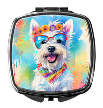 Load image into Gallery viewer, Westie Hippie Dawg Compact Mirror – Stylish Purse Mirror with Artistic Covers