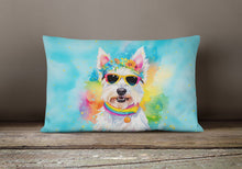 Load image into Gallery viewer, Westie Hippie Dawg Fabric Decorative Pillow