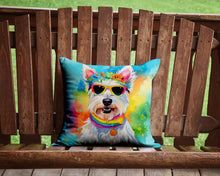 Load image into Gallery viewer, Westie Hippie Dawg Throw Pillow - 14x14 Decorative Pillow – Art for Your Home &amp; Patio
