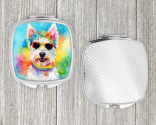 Load image into Gallery viewer, Westie Hippie Dawg Compact Mirror – Stylish Purse Mirror with Artistic Covers